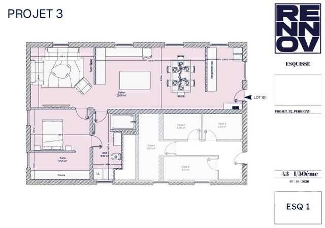 Appartement T3 à vendre - 3 pièces - 83.1 m2 - PERRIGNY - 39 - FRANCHE-COMTE - Century 21 Avenir Immobilier