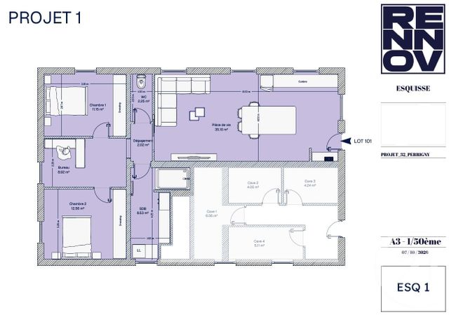 Appartement T3 à vendre - 3 pièces - 83.1 m2 - PERRIGNY - 39 - FRANCHE-COMTE - Century 21 Avenir Immobilier