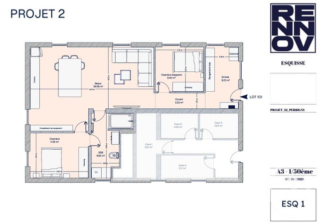 Appartement T3 à vendre - 3 pièces - 83.1 m2 - PERRIGNY - 39 - FRANCHE-COMTE - Century 21 Avenir Immobilier